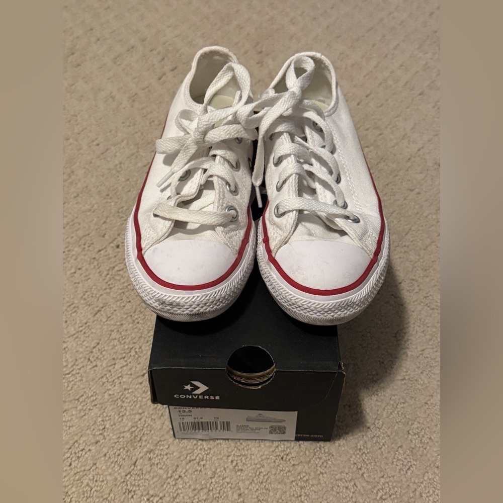 Converse Kids White and Red Sneakers